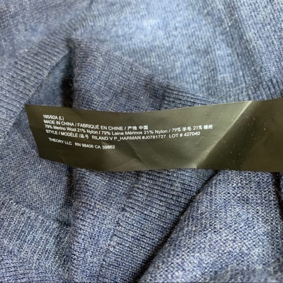 Theory Harman Rinland Wool Blend V-Neck Sweater - Picture 6 of 6